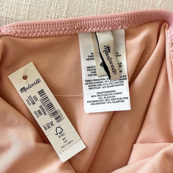 NWT Madewell Square Neck One Piece Pink Swimsuit - Picture 8 of 13